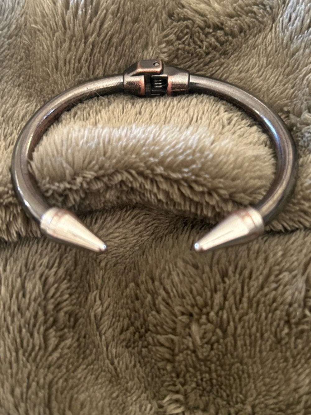 Vita Fede Titan Cuff Gunmetal and Silver Spiked Cuff Bracelet
